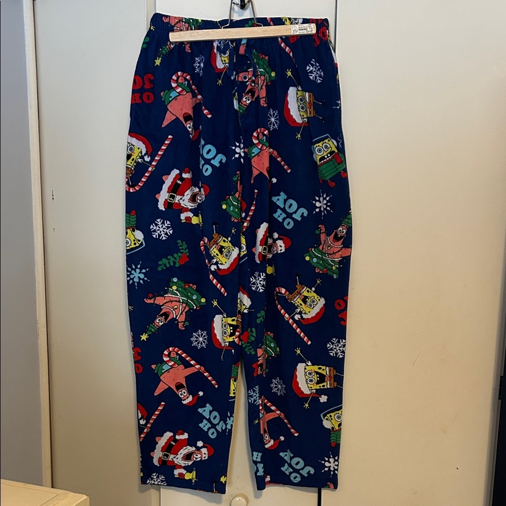 Nickelodeon Blue Pajama Pants with Festive Characters